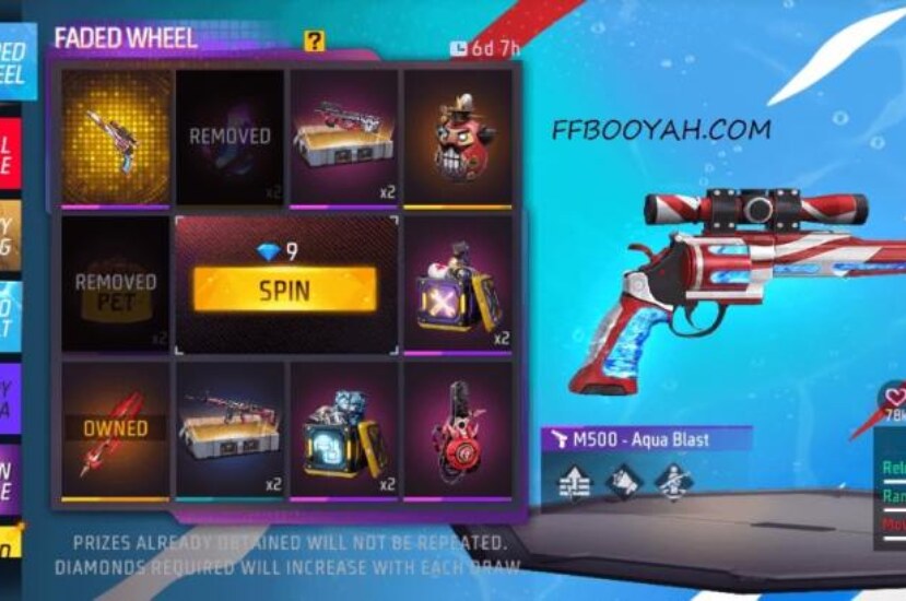 Get Aqua Blast M500 from the new Faded Wheel event: Free Fire Max – Free Fire Blog